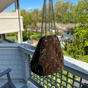 Free people small embroidered bucket bag